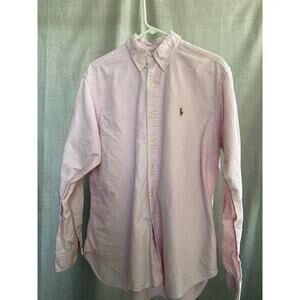 Vintage Ralph Lauren Pink Striped Button-Down Shirt – Size Large